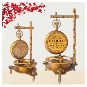 v ALADEAN Eternal Love Anniversary Sundial Compass Gift for Him or Her Unique Gift for Husband Wife Men Wedding Anniversary 50th 40th 25th 20th 1st Year Celebration ysAiz