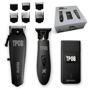 ybgoJ TPOB Slime 2 Black Clipper Trimmer Shaver Set Barber Hair Clippers for Men 6800 RPM with Rubber Case ysAiz