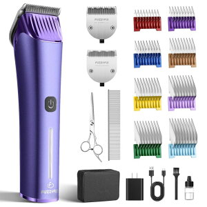 ybgoJ Professional Dog Grooming Clipper with Replacement Blade, 5-in-1 Adjustable Blade Cordless Pet Grooming Kit 2 Speed Rechargeable Trimmer Hair Shaver with Detachable Metal Combs Nova for Animal Horse ysAiz