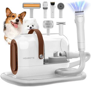 ybgoJ HEAPETS Dog Grooming Vacuum Kit - 3L Vacuum with 7 Tools, Low Noise Electric Clipper and Brush for Pet Shedding at Home, White ysAiz