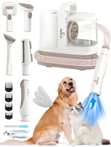 ybgoJ PUPCA Dog Grooming Kit, 6 in 1 Pet Vacuum Cleaner for Dogs Pet Hair Remover, Large-Capacity Vacuum Dustbin, 12000Pa Suction & Low Noise Vacuum Dog Hair Clipper Nail Grinder Trimmers ysAiz