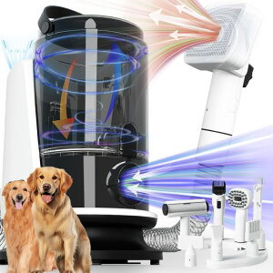 ybgoJ FOTING 8 in 1 Dog Grooming Vacuum & Dryer Kit, Dog Vacuum for Shedding Grooming with 3L Dust Cup, Touchscreen Adjustable Speed Temperature Control Clippers Brush, Pet Grooming Vacuum for Dogs at Home ysAiz