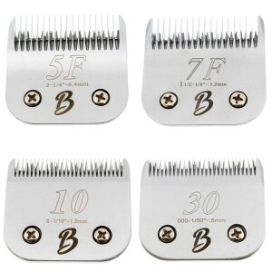 ybgoJ Bucchelli Detachable A Series 4 Pack ((10 or 1.5mm) ;(30 or 0.5mm); (5F or 6.4mm); (7F or 3.2mm)) Clipper Blade Dog Grooming Japanese Carbonized Steel Dog Grooming Blades for Dogs Horses Cats (4Pack) ysAiz