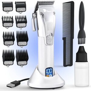 ybgoJ Fagaci Hair Clippers for Men Professional with Precise Cutting, Turbo Power Professional Barber Clippers Cordless, Powerful Motor Fade Mens Hair Clipper Set, Precision Blades Haircut Machine Kit ysAiz