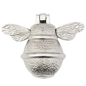 �h�A�m�b�J�[ Bee Door Knocker for Front Door | Polished Solid Brass Bee | Brass Knockers with Strike Plate | UPVC | Bumblebee Front Door Furniture with a Unique Design (Nickel) �y���s�A���i�z
