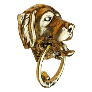 �h�A�m�b�J�[ Anatolica Dog Door Knocker, Solid Brass, 6.7 inches, Labrador Retriever Head, Front Door Ornament, Unlacquered Finish (Antique Brass) �y���s�A���i�z