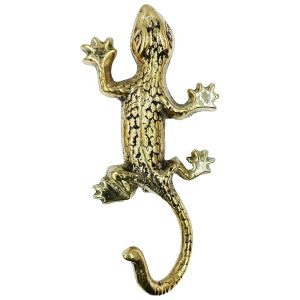 hAmbJ[ Anatolica Brass Gecko Door Knocker, 6.5 inches, Lizard Frontdoor Ornament, Reptile Decor (Antique Brass) ysAiz