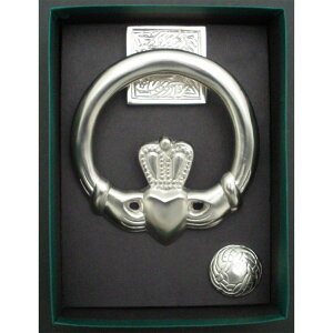 �h�A�m�b�J�[ Large Claddagh Door Knocker/Square Back Satin Nickel Silver �y���s�A���i�z