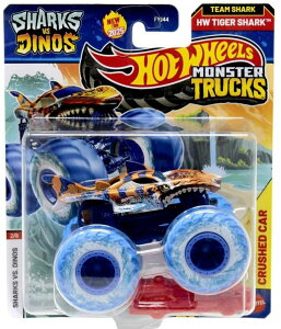 zbgEB[ X^[gbN Hot Wheels Monster Trucks Sharks vs Dinos, 1:64 Scale Die-Cast Vehicle Collection, 2025 Edition (2/8 Team Shark Tiger Shark) ysAiz