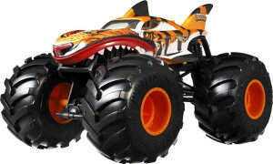 zbgEB[ X^[gbN Hot Wheels Toy Monster Trucks, 1:24 Scale Die-Cast Tiger Shark, Oversized Play Vehicle for Kids & Collectors ysAiz