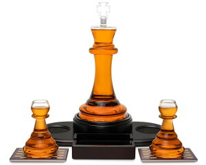 �`�F�X�Z�b�g Chess Whiskey Decanter Set for Men with 2 Pawn Shot Glasses. Liquor Decanter, Whiskey Gift Set, Gift for Men. Decanter Set with Glasses for Alcohol �y���s�A���i�z