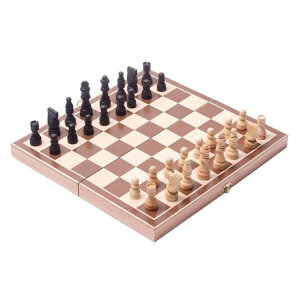 `FXZbg BlueSnail 15" Classic Vintage Standard Folding Wooden Chess Set, Foldable Games Board Crafted Carved ysAiz