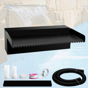 K[f  CeA u^  ̃IuWF EH[^[tH[t@Ee Pamopamo Pond Waterfall Spillway Pool Fountain Water Feature, Black Stainless Steel Outdoor Fountains, Swimming Pool Water Flow Wate