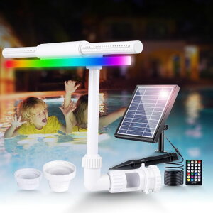 K[f  CeA u^  ̃IuWF EH[^[tH[t@Ee Solar RGB Pool Fountain for Above?Ground?&?Inground Pools ? Dual Spray Waterfall & 360° Adjustable Pool Sprinkler Fountain with 22 