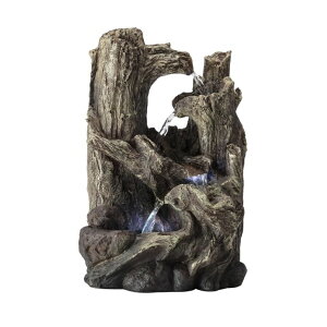K[f  CeA u^  ̃IuWF EH[^[tH[t@Ee Alpine Corporation WIN786S Indoor 5 Tiered Rainforest Tree Trunk Tabletop Waterfall Fountain with LED Lights, 14" Tall, Brown y