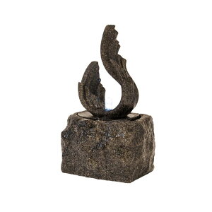 K[f  CeA u^  ̃IuWF EH[^[tH[t@Ee XBrand 25 in H Stone-Look Sculptural Modern Freestanding Fiber Resin Outdoor Garden Fountain w/LED Light, Black ysAi