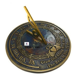 v Nautical-Mart Garden Sundial Grow Old with Me -The Best is Yet, to be (Brass Antique), Unique Wedding Gift Idea for Parents, Grandparents, Friends, Couples, Anniversary Sundial Gift ysAiz