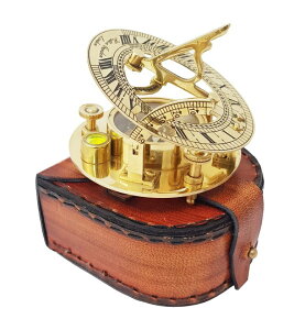 v Brass Nautical - Sundial Compass with Intricate Detailing Comes in an Exquisite Top Grain Leather Case - Premium Sundial Compass ysAiz