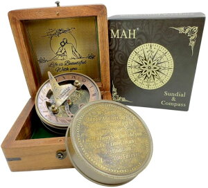 v Anniversary Brass Sundial Compass Gift for Him or Her ? Keepsake for Husband, Wife or Couple ? 50th 40th 25th 20th 1st Year Wedding or Love Celebration ? Engraved or Embossed Romantic Quote Compass ysAiz