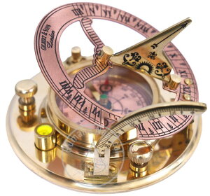 v Humaira Nautical Antique Brass Sundial Compass, Nautical Style Clock with Box, Decorative Ship Navigation Replica ysAiz