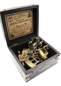 v J. Scott London Brass Sextant ? Vintage Solid Antique Nautical Maritime Navigation Instrument with Hardwood Display Box ? Functional Ship History Decor & Gift ysAiz