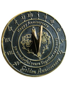 v NauticalMart 50th Golden Wedding Anniversary Unique Marriage Present for Parents, Grandparents, Friends, Husband or Wife, Couples, Him & Her Wedding Anniversary Sundial Gift 2025 (50th Anniversary) ysAiz