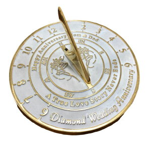 v Nautical-Mart 60th Diamond Wedding for Mom and Dad. Solid Metal Anniversary Sundial Gift Idea is A Great Present for Your Parents to Celebrate 60 Years Marriage (Mom & Dad Diamond Anniversary) ysAiz