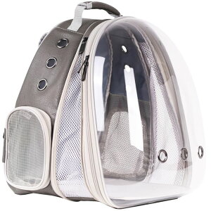 �C���R ���� �o�[�h �g���x���L�����A�[ Front Extension Cat Backpack Carrier Cage for Large Cat, Up to 20 Pounds, Synthetic Leather Space Capsule Clear Bubble Window, Pet Carry Transport Book Bag �y���s�A���i�z