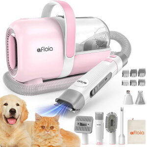 ybgoJ Afloia 6-in-1 Dog Grooming Kit, Pet Grooming Vacuum for Shedding, Dog Hair Vacuum with Clipper Nail Trimmer Grinder, Pet Brush Groomer at Home, Low Noise Cats Hair Remover, 1.5L Dust Cup, Pink ysAiz