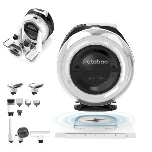 �y�b�g�o���J�� petaboo Cordless Dog Grooming Kit, Pet Grooming Vacuum with Clippers Nail Grinder 7 Pet Grooming Tools,2.2L Dust Cup,Low Noise,Dog Vacuum for Shedding Grooming for Home & Car Cleaning �y���s�A���i�z