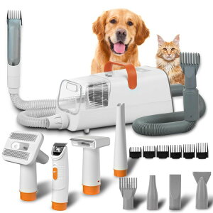 ybgoJ AiIinda Winter Sale Event for Large Dogs - 1400W Pet Vacuum and Dog Grooming Kit 8-in-1 Dog Hair Vacuum for Shedding, Heated Blow Dryer, Electric Pet Hair Clipper, 2.5L Capacity(Blow Vacuum Trim) ysAiz