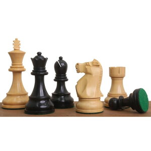 �`�F�X�Z�b�g Royal Chess Mall 1972 Championship Fischer-Spassky Reproduced Chess Pieces Only Chess Set, Ebonized Boxwood Wooden Chess Set, 3.7-in King, Double Weighted Chess Pieces (2.73 lbs) �y���s�A���i�z