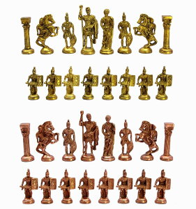 �`�F�X�Z�b�g StonKraft Collector Edition Brass Chess Pieces Pawns Chessmen Chess Coins Figurine Pieces (3.5" Roman) �y���s�A���i�z