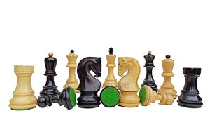 `FXZbg Russian Zagreb Chess Pieces Set only- King 3.8" | Luxury Unique Chess Set in Ebonised (Dyed) Boxwood | Best Gift for Him or Her | Chess Moscow ysAiz