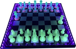 `FXZbg Dam Merch's LED Illuminated Glow in The Dark Chess Set - Made in USA (Standard, Rainbow + Green) ysAiz