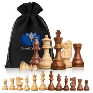 `FXZbg Blessings Decor Collector Edition Wooden Chess Pieces Chess Coins Pawns Chessmen Figurine Pieces (Brown & White) ysAiz