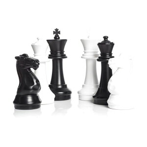 `FXZbg MegaChess Large Premium Chess Set with 16 Inch Tall King Black and White with Quick Fold Nylon Mat ysAiz