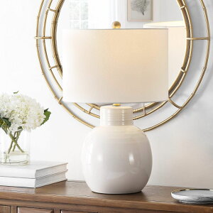 �T�t�@���B�� safavieh �e�[�u�������v �T�t�@�r�� �T�t�@���B�A SAFAVIEH Lighting Collection Syra Modern Cream 24-inch Bedroom Living Room Home Office Desk Nightstand Table Lamp (LED Bulb Included) �y���s�A���i�z
