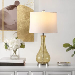 �T�t�@���B�� safavieh �e�[�u�������v �T�t�@�r�� �T�t�@���B�A Safavieh Lighting Collection Finnley Amber Crackle 28-inch Bedroom Living Room Home Office Desk Nightstand Table Lamp (LED Bulb Included) �y���s�A���i�z