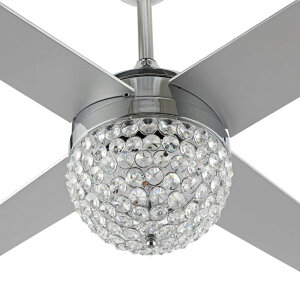 �T�t�@���B�� safavieh �e�[�u�������v �T�t�@�r�� �T�t�@���B�A SAFAVIEH Lighting Collection Crista Chrome/Crystal 3-Light Ceiling Fan with Remote (LED Bulbs Included) �y���s�A���i�z