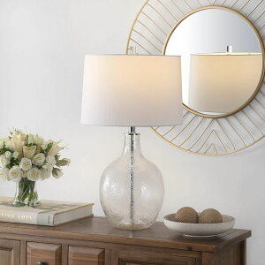 �T�t�@���B�� safavieh �e�[�u�������v �T�t�@�r�� �T�t�@���B�A SAFAVIEH Lighting Collection Nadine Clear Glass 26-inch Bedroom Living Room Home Office Desk Nightstand Table Lamp (LED Bulb Included) �y���s�A���i�z