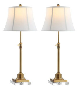 Tt@B safavieh e[uv Tt@r Tt@BA SAFAVIEH Lighting Collection Callen Crystal/ Brass Gold 21-31-inch Adjustable Bedroom Living Room Home Office Desk Nightstand Table Lamp Set of 2 (LED Bulbs Included) y