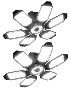 Tt@B safavieh e[uv Tt@r Tt@BA Adiding LED Garage Light 2 Pack, Super Bright 20000Lm Basement Ceiling Lighting w/ 6+1 Deformable Panels Screw in E26 Bulb Base Socket for Workshop Attic Warehouse Utilit 