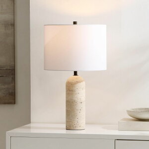 �T�t�@���B�� safavieh �e�[�u�������v �T�t�@�r�� �T�t�@���B�A SAFAVIEH Lighting Collection Jolene Ivory Travertine 24-inch Table Lamp for Bedroom, Living Room, Home Office, Desk, Nightstand (LED Bulb Included) �y���s�A���i�z