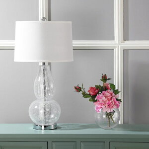 �T�t�@���B�� safavieh �e�[�u�������v �T�t�@�r�� �T�t�@���B�A SAFAVIEH Lighting Collection Mercurio Crackle Glass Double Gourd 29-inch Bedroom Living Room Home Office Desk Nightstand Table Lamp (LED Bulbs Included) �y���s�A���i