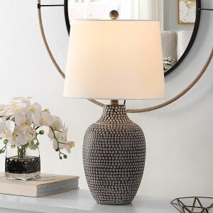 �T�t�@���B�� safavieh �e�[�u�������v �T�t�@�r�� �T�t�@���B�A SAFAVIEH Lighting Collection Resler Modern Brown Dot 25-inch Bedroom Living Room Home Office Desk Nightstand Table Lamp (LED Bulb Included) �y���s�A���i�z