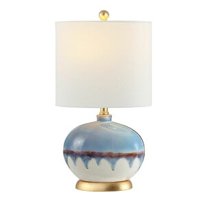 Tt@B safavieh e[uv Tt@r Tt@BA SAFAVIEH Lighting Collection Koa Modern Blue Ceramic 21-inch Bedroom Living Room Home Office Desk Nightstand Table Lamp (LED Bulb Included) ysAiz