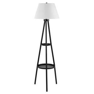 �T�t�@���B�� safavieh �e�[�u�������v �T�t�@�r�� �T�t�@���B�A SAFAVIEH Lighting Collection Dorea Modern Black 63-inch Double Tray Table Tripod Floor Lamp (LED Bulb Included) �y���s�A���i�z