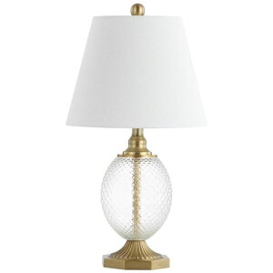 Tt@B safavieh e[uv Tt@r Tt@BA Safavieh Lighting Collection Kaiden Clear/ Brass Gold 24-inch Bedroom Living Room Home Office Desk Nightstand Table Lamp (LED Bulb Included) ysAiz