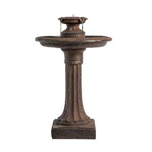 K[f  CeA u^  ̃IuWF EH[^[tH[t@Ee XBrand 28" Outdoor Bird Bath Fountain, Brown Resin, Decorative 1-Tier Water Feature for Patio ysAiz